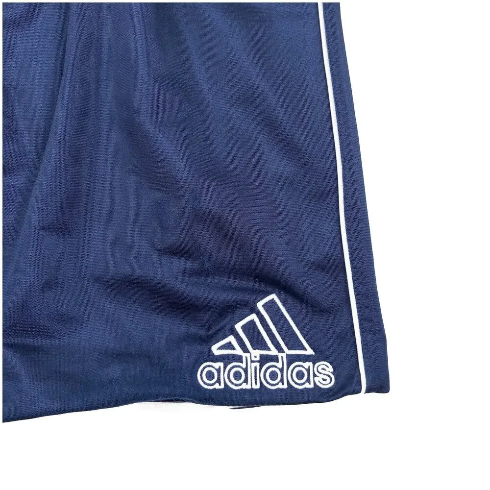 VTG Adidas Reversible Basketball Shorts Mens L Y2K Mesh Navy Gray Shiny 2006